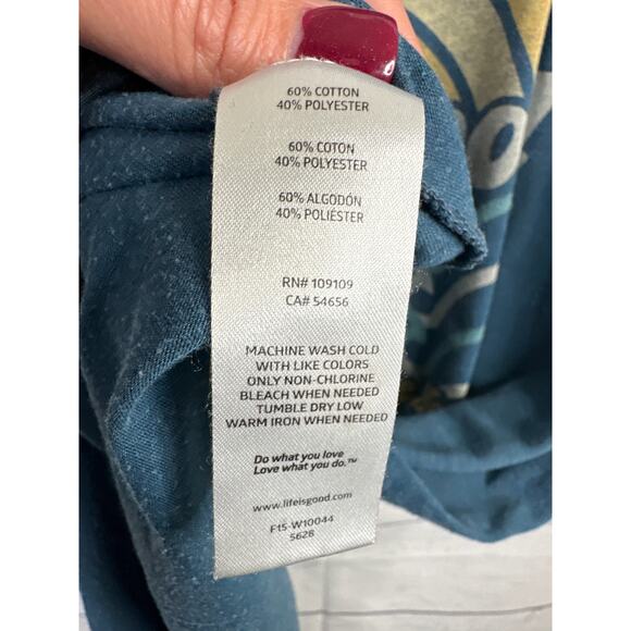 Life is Good Womens size XXL Short Sleeve T-Shirt Wave Surf Beach Blue - Picture 6 of 6